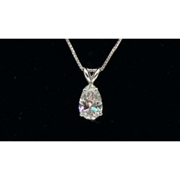14kt White Gold 2 Carat Pear Lab Diamond Color Grade G-H Clarity Grade SI1-S12 - Picture 6 of 16